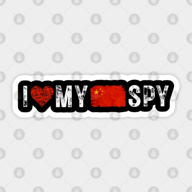 I Love My Chinese Spy Sticker by JessArty